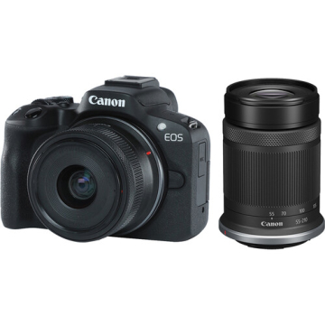 Canon EOS R50 Mirrorless Camera with RF-S 18-45mm F4.5-6.3 IS STM/RF-S 55-210mm F5-7.1 IS STM Kit