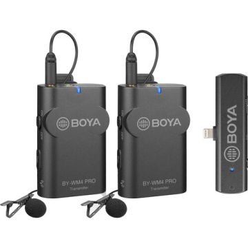Boya BY-WM4 Pro-K4  2.4GHz Wireless Microphones , Dual-channel Receiver for  iPad, iPhone, iPod Touch