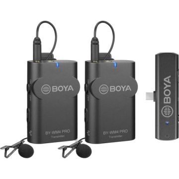 Boya BY-WM4 Pro-K6 2.4GHz Wireless Microphones , Dual-channel Receiver for Android devices and other Type-C Devices