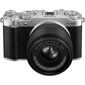 Fujifilm X-M5 Mirrorless Digital Camera XC15-45mmF3.5-5.6 OIS PZ Lens Kit-Silver